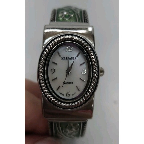 Accessories - Kessaris‎ Watch Bracelet Enamel with Flowers New Battery